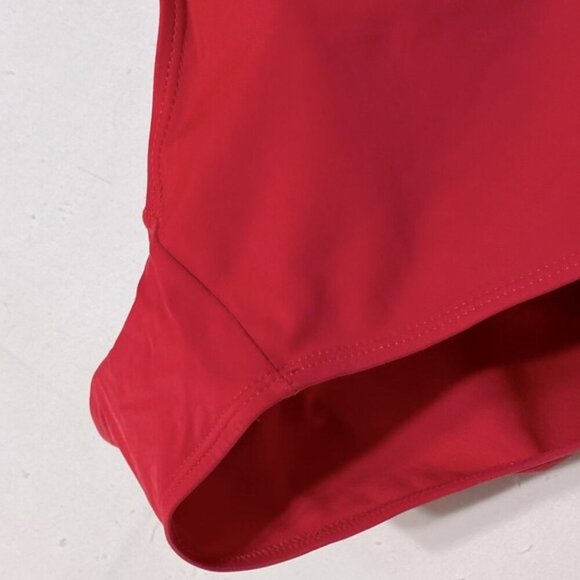 TiniBikini Red One Piece Swimsuit Bathing Suit With Sheer Mesh Cutouts S - Picture 8 of 13